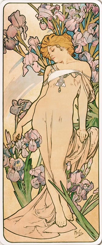 Schwertlilien (Aus der Serie Blumen) von Alphonse Mucha