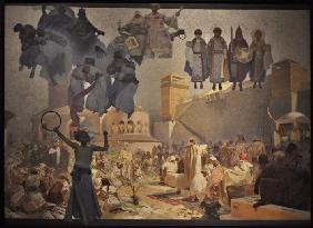Die Einführung der slawischen Liturgie (Gemäldezyklus Das Slawische Epos) 1912