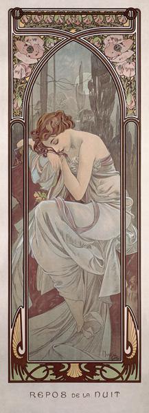 Tageszeiten: Nachtruhe. - Alphonse Mucha