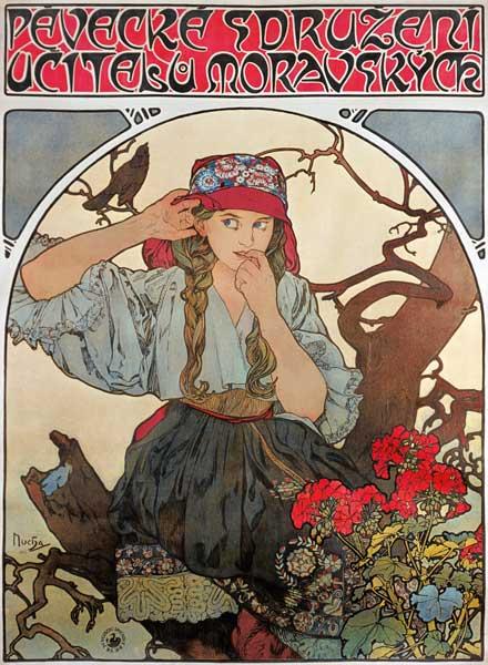 Plakat "Pévecké sdruzeni ucitelu moravskych" (Gesangsverein mährischer Lehrer) 1911