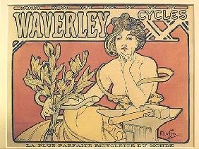 Verkehr / Fahrrad: - ''Waverley Cycles''. - (Werbung fuer Waverley Fahrraeder). Plakat, 1898,von Alf