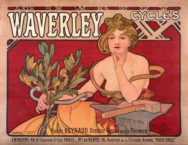 Poster advertising ''Waverley Cycles'' von Alphonse Mucha