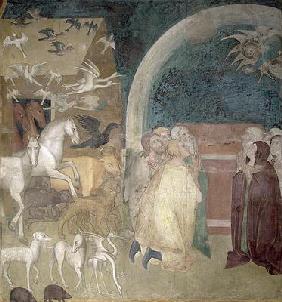 Leaving the Ark, 1356-67 (fresco) 1812