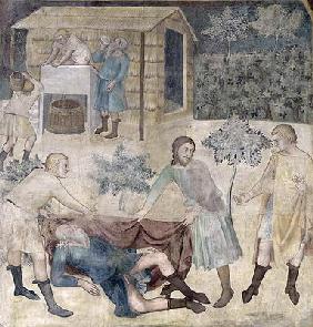 The Drunkenness of Noah, 1356-67 (fresco) 19th