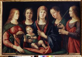 Madonna und Kind mit Maria Magdalena, heiligen Katharina und zwei Heiligen 1504