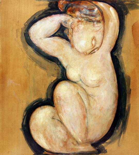 Caryatid, c.1913-14 (oil on cardboard) von Amedeo Modigliani