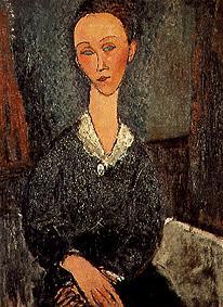 Frauenbildnis mit weißem Spitzenkragen von Amedeo Modigliani