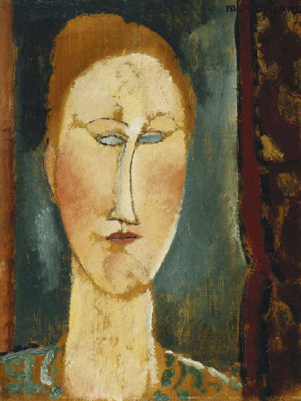 Kopf einer Rothaarigen (Tête de Femme aux Cheveux Rouges). von Amedeo Modigliani