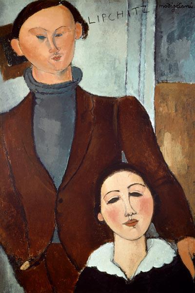 Jacques Lipschitz und seine Frau. 1917