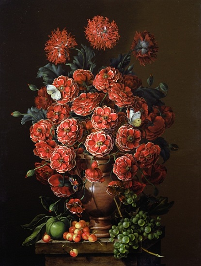 Poppies in a terracotta vase von  Amelia  Kleiser