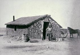 Typical prairie sodhouse, Wichita County, Kansas, c.1880 (b/w photo) 1751