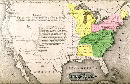 Map of the United States in 1803, from ''Our Whole Country: The Past and Present of the United State von American School