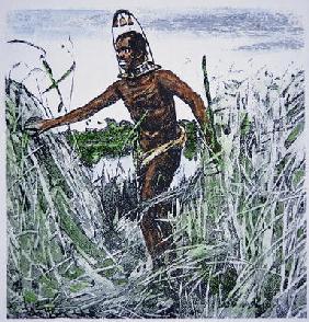 Runaway slave (coloured engraving) 20th