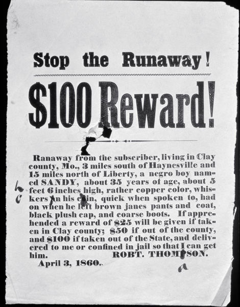 Reward Poster, April 3, 1860 (letterpress broadside) von American School, (19th century)