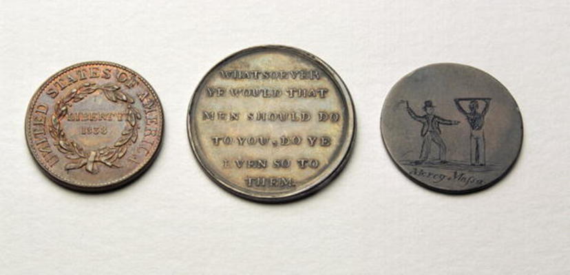 Anti-Slavery Coins and Medal (metal) (obverse) (for reverse see 187697) von American School, (19th century)