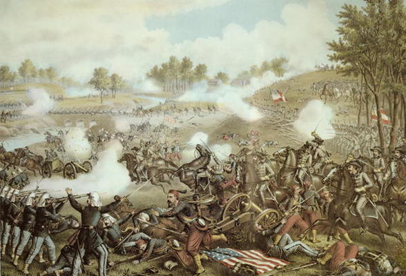Battle of First Bull Run, 1861 (litho) von American School, (19th century)