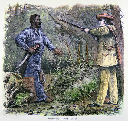 'The Discovery of Nat Turner' (1800-31) (colour litho) von American School, (19th century)