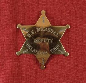 Badge of a US Deputy Marshal of Oklahoma Territory, c.1895 (brass) 19th