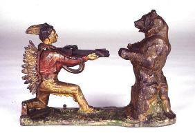 Native American Hunter and Bear c.1880 (lead) 1884