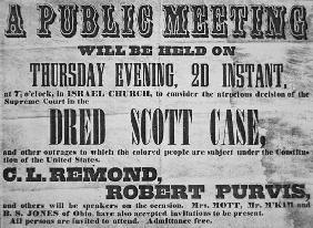Poster advertising a meeting to discuss the 'Dred Scott (1799-1858) Case', 1857 (litho) 14th