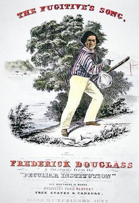 Poster for 'The Fugitive's Song' composed in honour of Frederick Douglass (1818-95) by Jesse Hutchin 1558