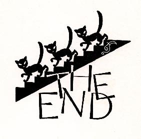 Black Cats Walking Down Stairs with 'The End' 1927