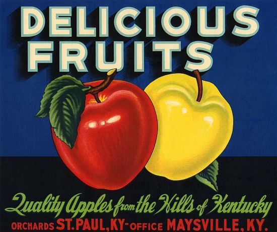 Delicious Fruits Fruit Crate Label von American School, (20th century)