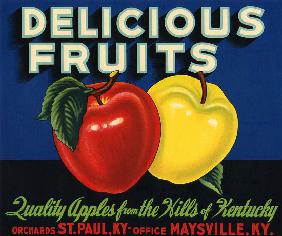 Delicious Fruits Fruit Crate Label c.1910