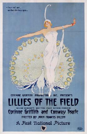 Poster advertising the film 'Lillies of the Field', printed by Ritchey 1924