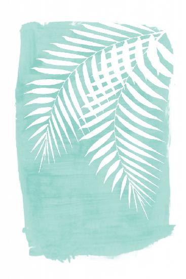 Blaugrüne Palmblätter-Laub-Silhouette