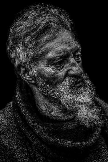 Porträt eines obdachlosen Mannes