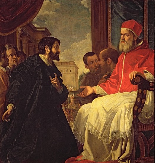 Michelangelo and Pope Julius II von Anastasio Fontebuoni