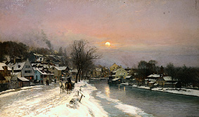 Winter am Auer Mühlbach in München von Anders Andersen-Lundby