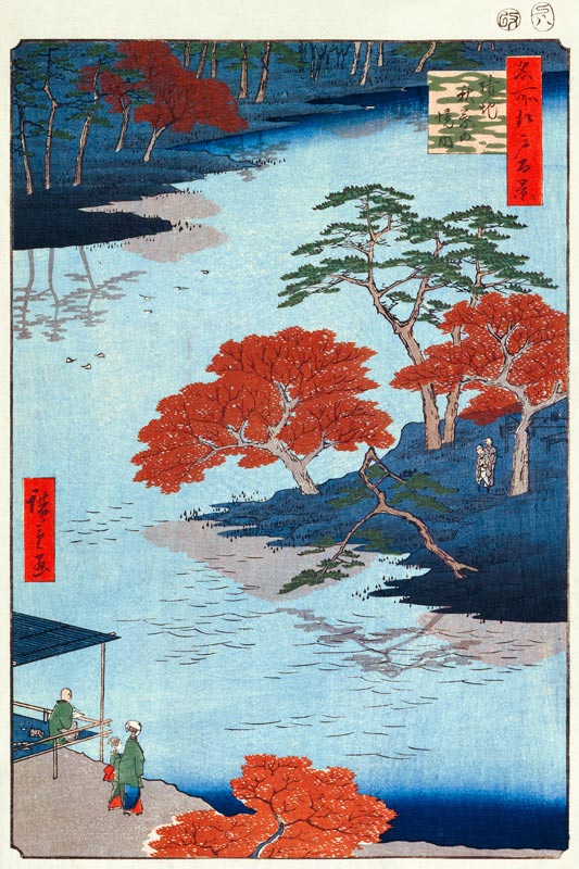 Auf dem Gelände des Akiba-Schreins in Ukechi. (Einhundert Ansichten von Edo) von Ando oder Utagawa Hiroshige