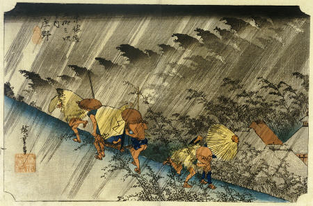 Driving Rain, Shono von Ando oder Utagawa Hiroshige