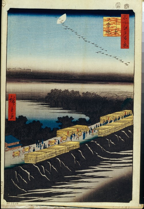 Nihon-Deich vor Yoshiwara (Einhundert Ansichten von Edo) von Ando oder Utagawa Hiroshige