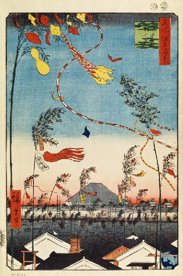 Die blühende Stadt während des Tanabata-Festes (Einhundert Ansichten von Edo)