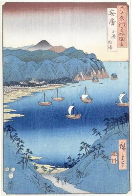 Kominato Bay, Awa Province (woodblock print) 19th