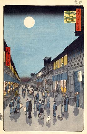 Saruwaka-machi bei Nacht (Einhundert Ansichten von Edo)