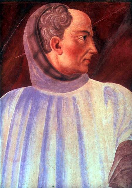 Niccolo Acciaiuoli (1310-65) detail of his bust, from the Villa Carducci series of famous men and wo von Andrea del Castagno