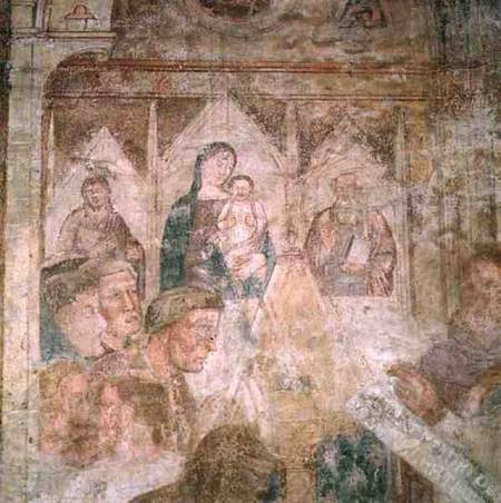 St. Ranieri Praying in the Temple (detail) von Andrea  di Bonaiuto