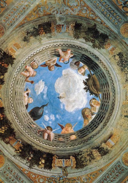 Camera degli Sposi - Ceiling Fresko, Palazzo Ducale, Mantua, Italy von Andrea Mantegna