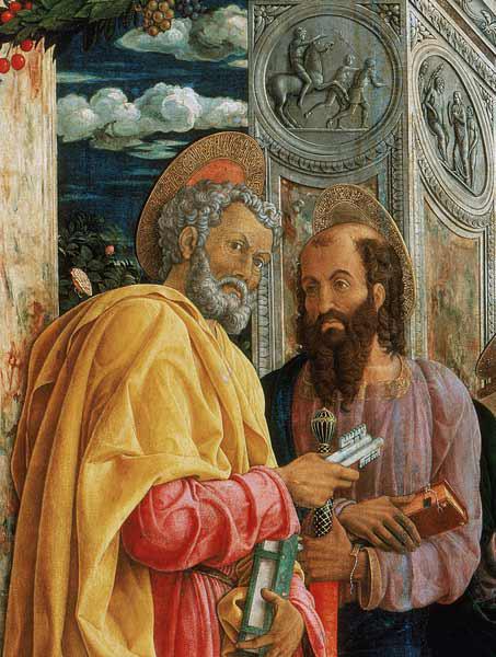 St. Peter and St. Paul, detail from the left panel of the St. Zeno of Verona Altarpiece 1456-60