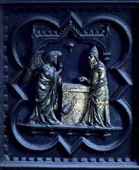 The Angel Announces to Zechariah, first panel of the South Doors of the Baptistery of San Giovanni 1336