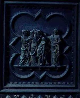 The Disciples Visit Jesus, fourteenth panel of the South Doors of the Baptistery of San Giovanni 1336