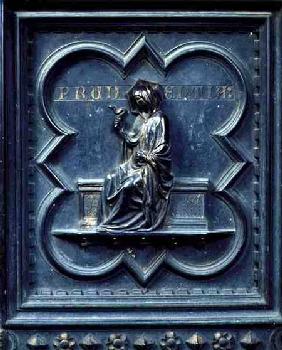 Prudence, panel H of the South Doors of the Baptistery of San Giovanni 1336