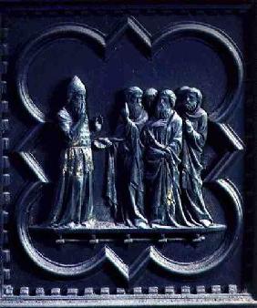 Zechariah is Struck Dumb, second panel of the South Doors of the Baptistery of San Giovanni 1336
