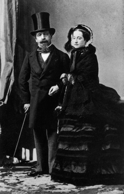 Emperor Napoleon III and Empress Eugenie, c.1865 (sepia photograph) (b/w photo)  von Andre Adolphe Eugene Disderi