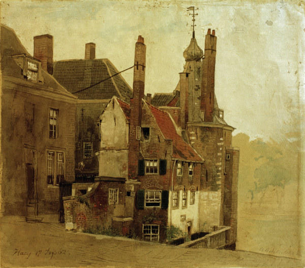 Häuser in Den Haag von Andreas Achenbach