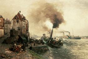 Das Kohlentor am Düsseldorfer Rheinufer 1879